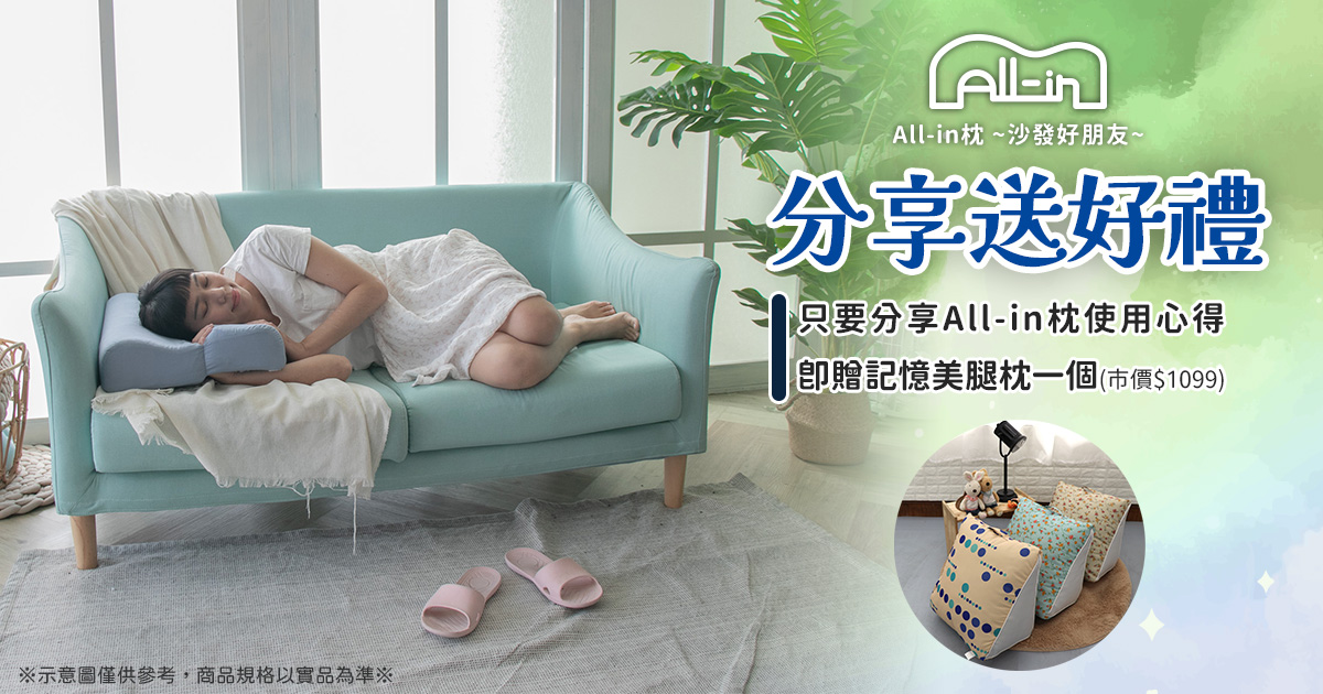【All-in枕】沙發好朋友，使用心得分享送！