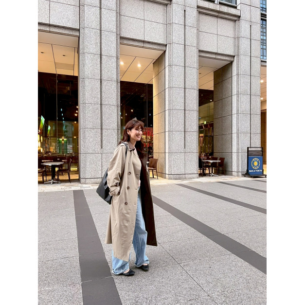 O1- Mocha Layer 雙色雙領風衣外套