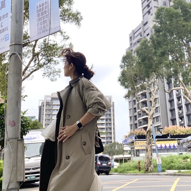 O1- Mocha Layer 雙色雙領風衣外套