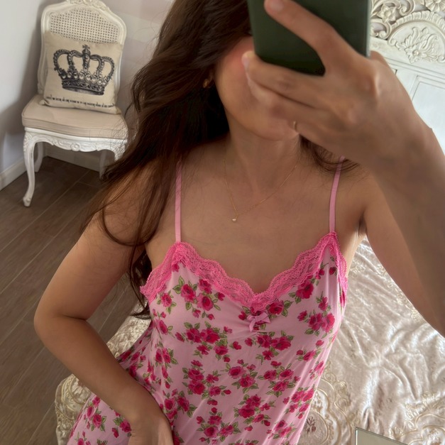 N1- Daisy Bloom 嫩粉細間帶睡衣裙