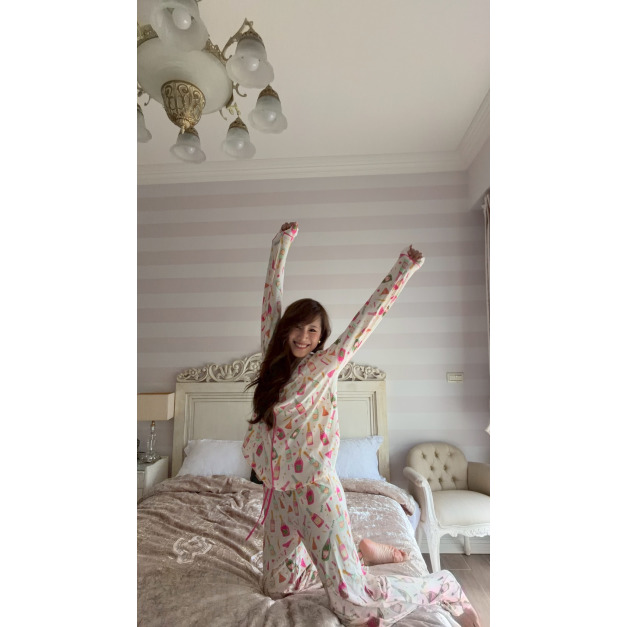 D2- Cocktail Party 香檳氣泡長袖長褲睡衣組