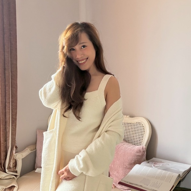 D9- Cotton Candy 雪花白雪絨細肩帶上衣＋長褲組