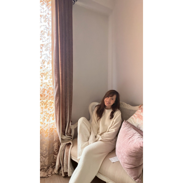 D11- Cotton Candy 雪花白雪絨上衣長褲組合