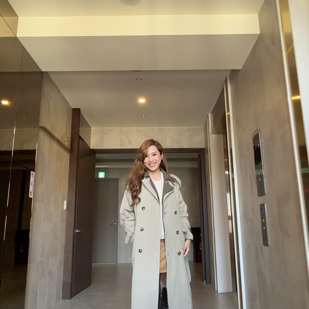 O1- [美國]Mocha Layer 雙色雙領風衣外套