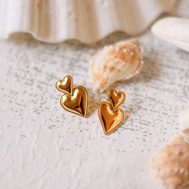 J9- Double Heart 雙層愛心耳環