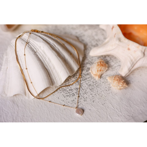 J5- Pearl Veil 珍珠雙層次鎖骨項鍊