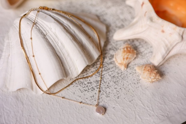 J5- Pearl Veil 珍珠雙層次鎖骨項鍊