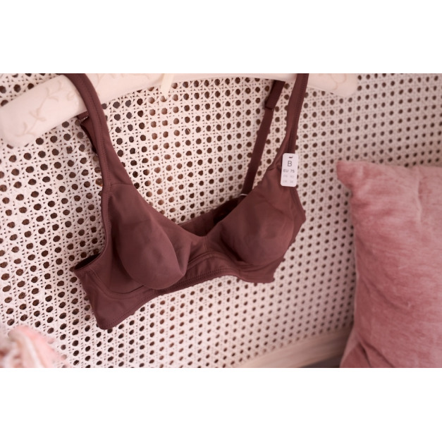 A7- 零感包覆無鋼圈睡眠內衣 蜜糖膚/ 可可色 - 34B