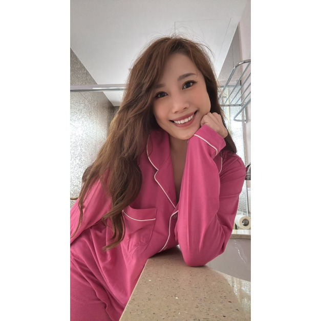 S2- US 草莓柔棉．經典滾邊長袖長褲睡衣組 - S