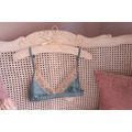 A12- Europe 法式 Tiffany Blue 柔緞睫毛蕾絲 Bralette - S