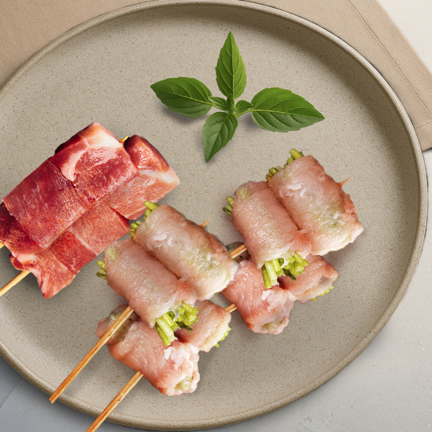 【 香烤豬系列 】梅花豬肉串｜豬肉水蓮串 10串/包