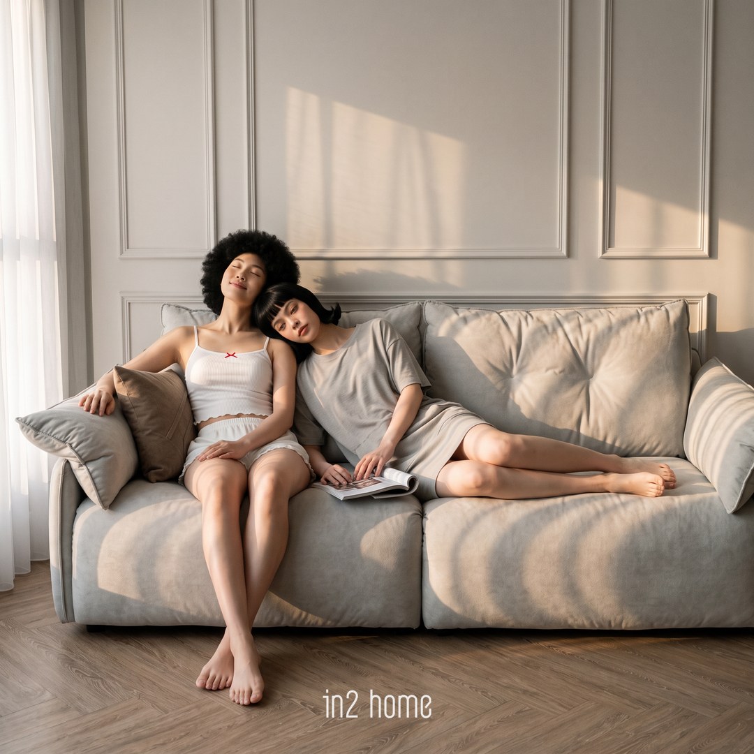 in2 home 泡泡糖沙發生活場景:午後一起陷進去,誰都不想先起來