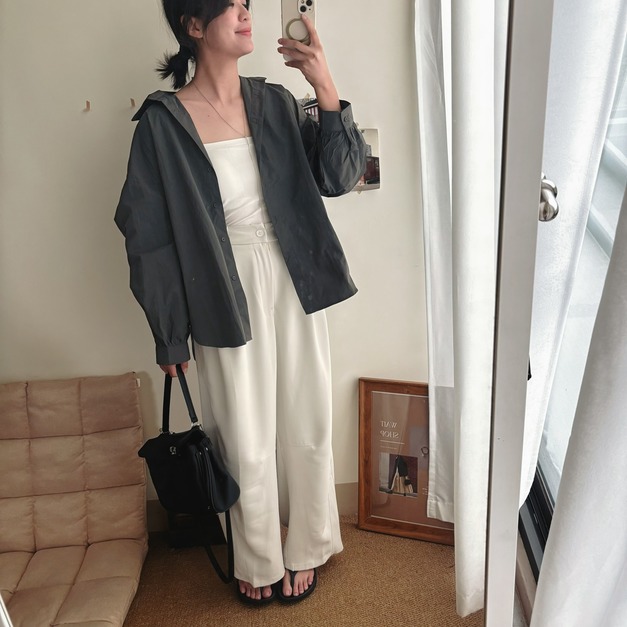 防髒 防潑 防情緒崩潰 襯衫（長版)