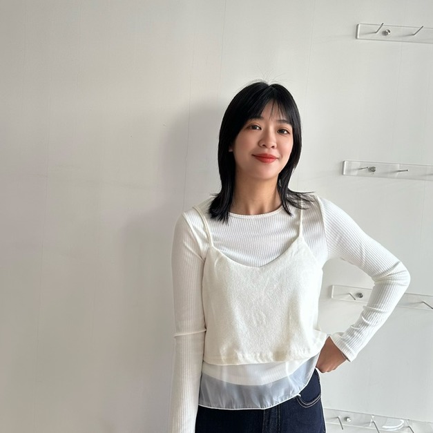 拼接紗2件式上衣