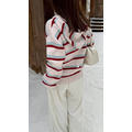 厚磅條紋連帽針織上衣_3