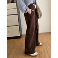 挺布斜紋後鬆緊長褲_11