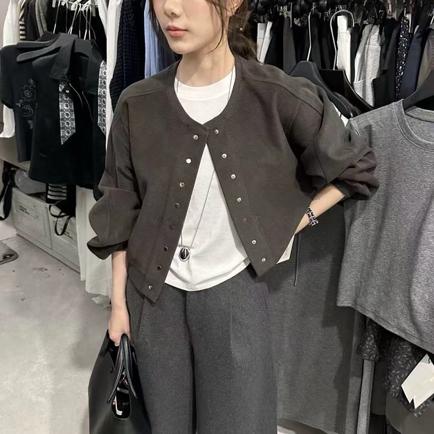 排扣圈圈棉外套（不厚）