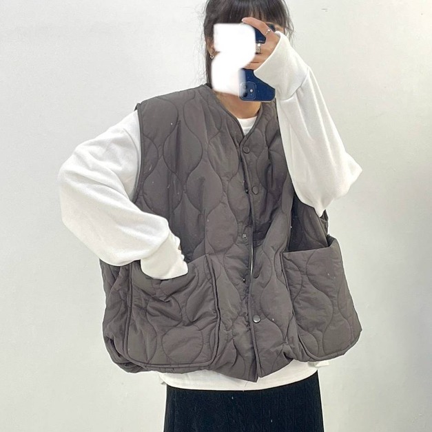 泡芙葫蘆紋口袋背心