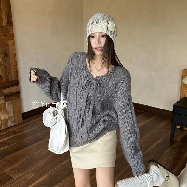 厚磅麻花針織毛衣