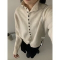 滿滿方扣子針織上衣