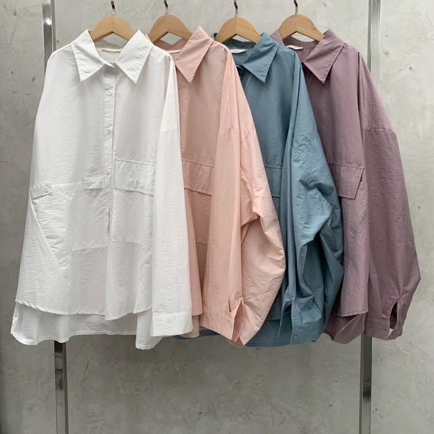 不對稱設計襯衫（不會皺）