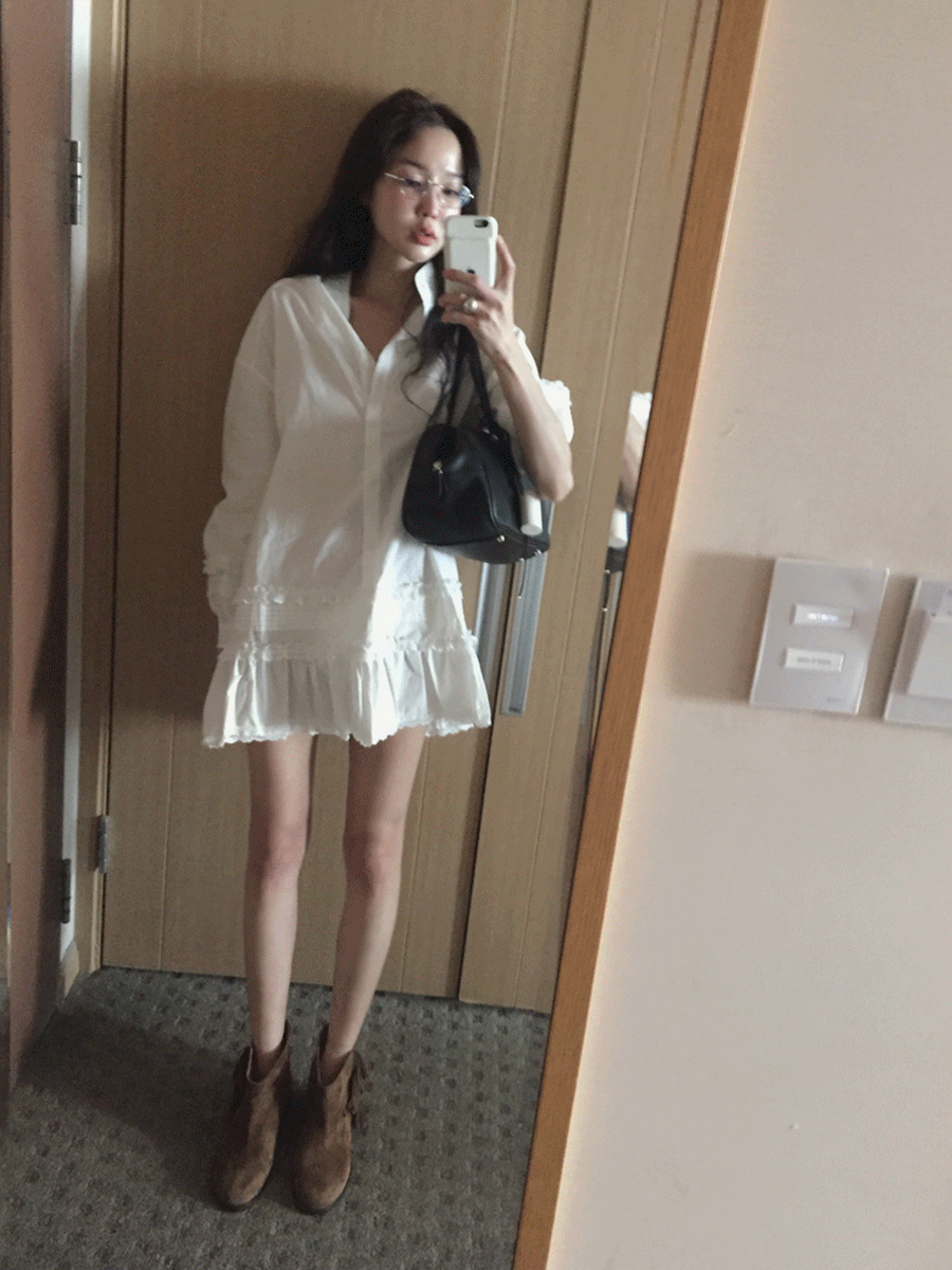 蕾絲白襯衫短洋_8