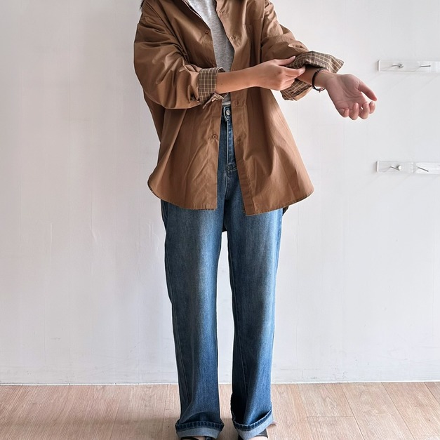 兩面可以穿的格紋襯衫外套