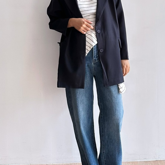 質感中長版西裝外套