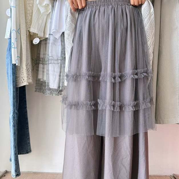 假兩件透紗西裝寬褲（很涼喔）