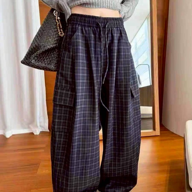 格紋繭型工作褲