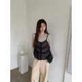 皺皺雪紡點點背心（扣子是花朵）