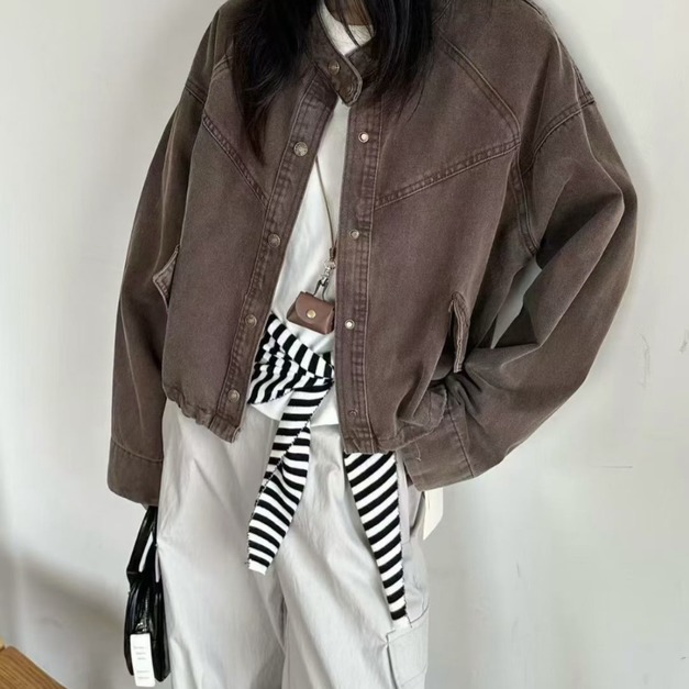 顏色好美秋天水洗外套