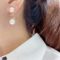 螺旋珍珠耳環