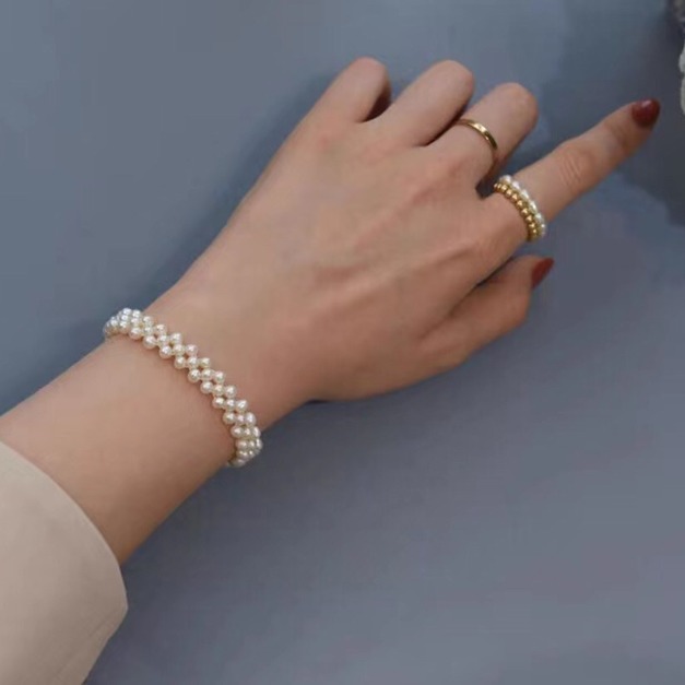 單一珍珠編織手環