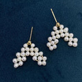 尖塔編織珍珠耳環