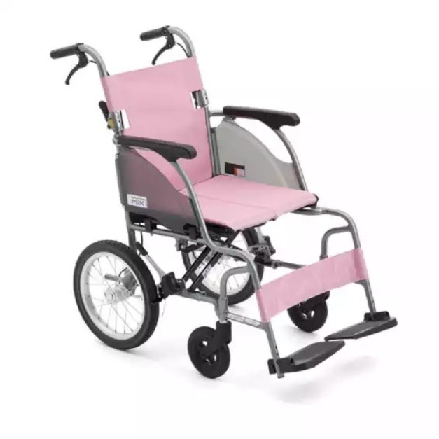 MIKI鋁合金輪椅超輕小輪CRT-2粉