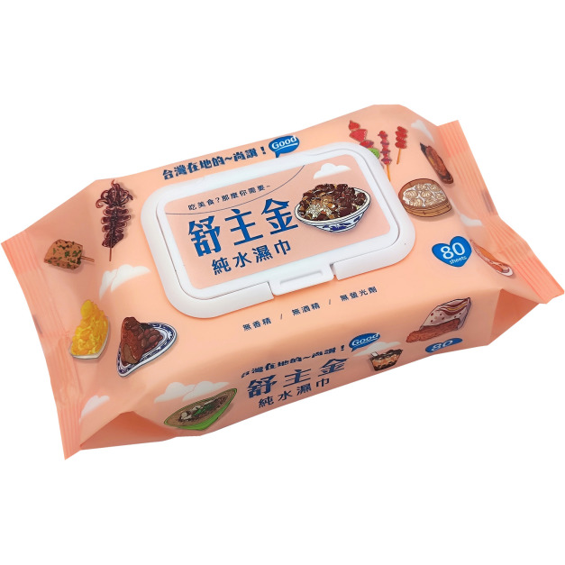 台灣製造【舒主金】純水濕巾80抽(掀蓋) 超取限8包