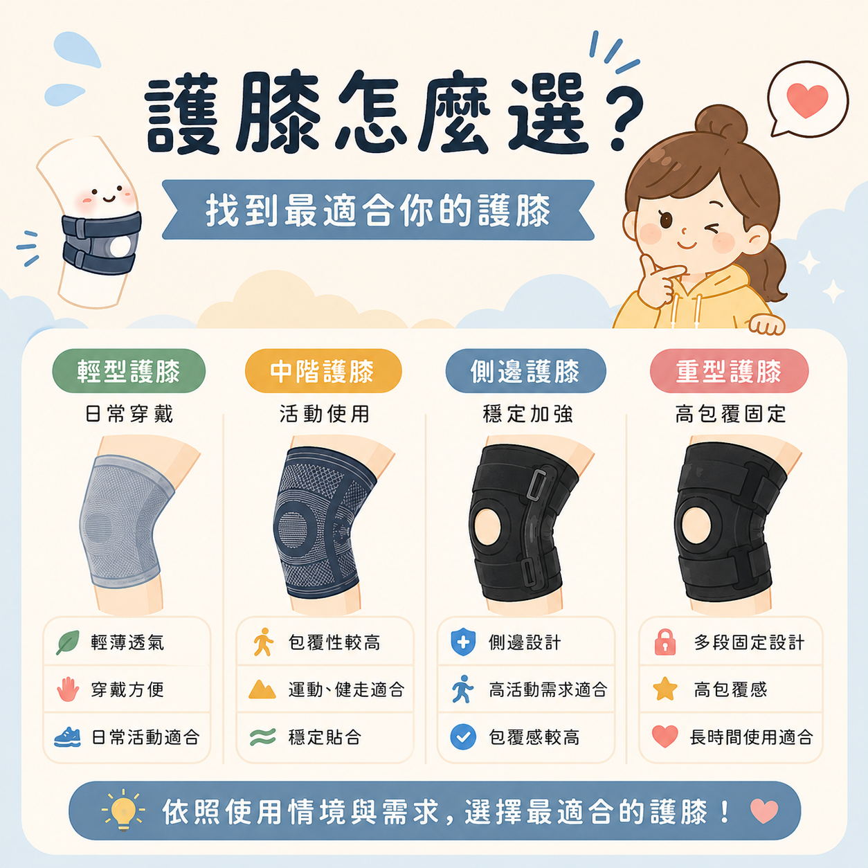 護膝怎麼選？一篇看懂適合自己的類型