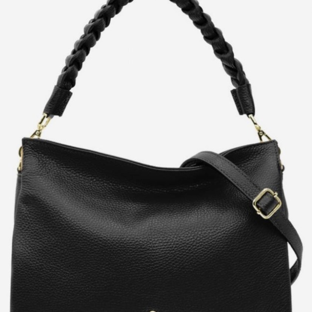 克萊莉亞 肩(側)背小牛皮包-黑色