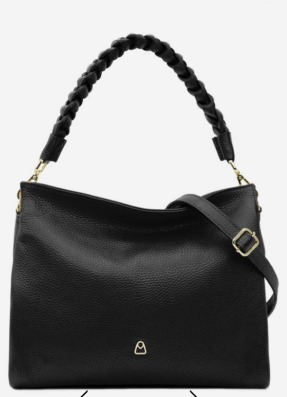 克萊莉亞 肩(側)背小牛皮包-黑色