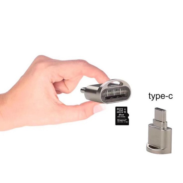 鋅合金type-c microSD/tf手機SD卡usb3.1多功能type-c otg SD卡(顏色隨機)(support 500GB SD card)　J-14722