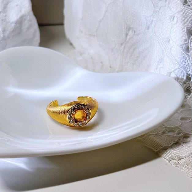 歐式復古金色拉絲戒指