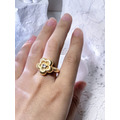 歐式復古金色小花鑲鑽戒指_3