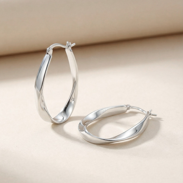 925銀莫比烏斯時尚扭曲感耳環