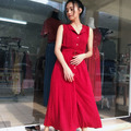 夏日新款氣質紅洋裝_1