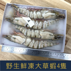 【就是愛海鮮】野生鮮凍大草蝦4p  實重450g±10% 燒烤/鹽烤/清蒸/火鍋  [量大可配合批發/團購]