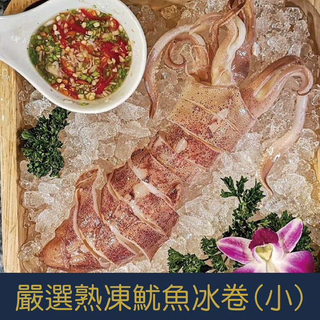 【就是愛海鮮】嚴選野生熟凍魷魚冰卷(大)200-300g/解凍即食 超推薦的 [量大可配合批發/團購]