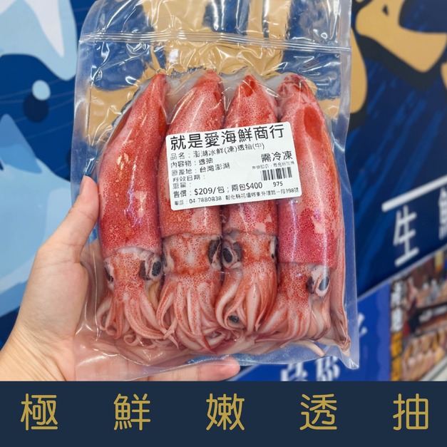 【就是愛海鮮】極鮮嫩透抽(約3-5隻)-藍袋 300-330g [量大可配合批發/團購]