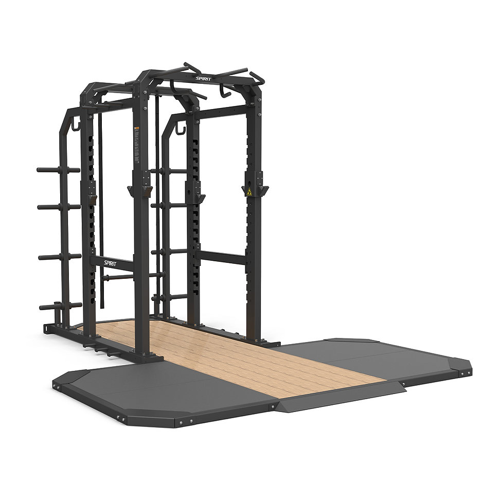 [商用|]  SPIRIT 商用重訓 自由重量 SP-4203P 全框式 深蹲架 附 舉重台 硬舉台  Power Rack with Platform