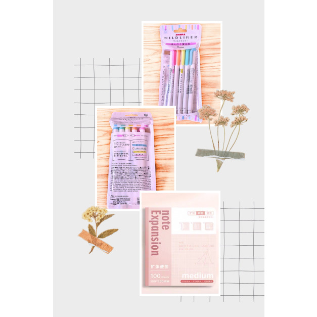 Zebra斑馬-三系列5色入、兩用便利貼(方格)組合